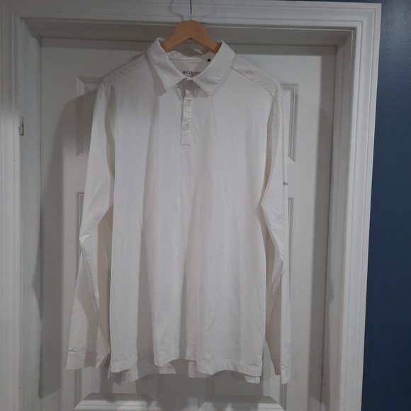 Columbia Golf Shirt Mens 2XL XXL White Long‎ Sleeve Omni-Wick Performance Polo - Picture 1 of 10